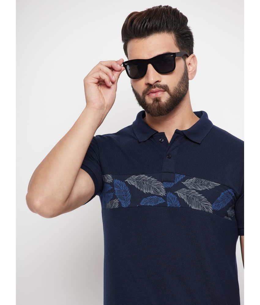     			MXN - Navy Blue Cotton Blend Regular Fit Men's Polo T Shirt ( Pack of 1 )