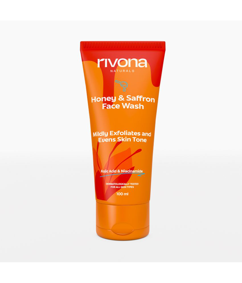     			Rivona Honey & Saffron Brightening Face Wash, Kojic Acid + Niacinamide, Men & Women, All Skin types, 100 ml
