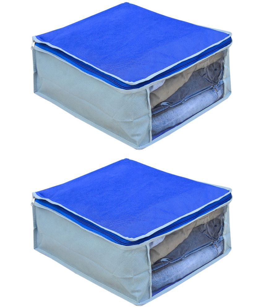     			SH NASIMA -Set of 2 Non Woven Underbed Storage Bag Clear Window & Zipper Lock