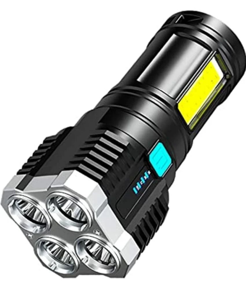     			Strong Bright 5 LED+ 1cob Flashlight USB Rechargeable Flashlight Torch Torch  (B - 20W Rechargeable Flashlight Torch ( Pack of 1 )