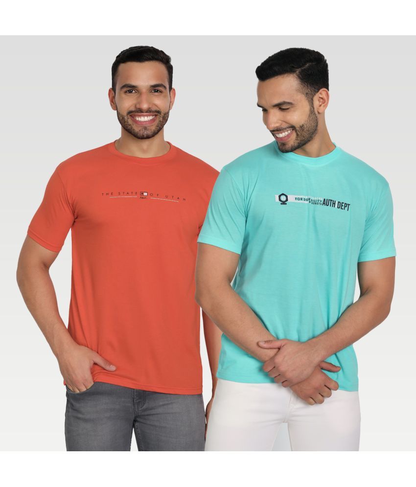     			Zeffit - Multicolor Cotton Blend Regular Fit Men's T-Shirt ( Pack of 2 )