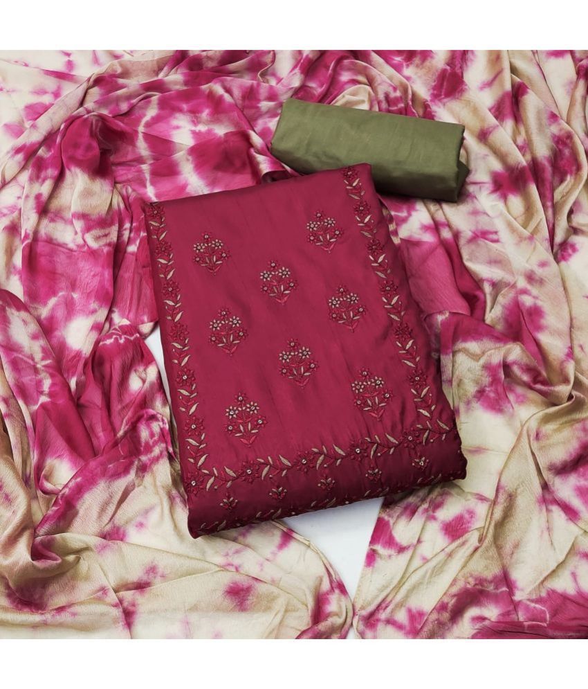     			Apnisha - Unstitched Magenta Cotton Dress Material ( Pack of 1 )