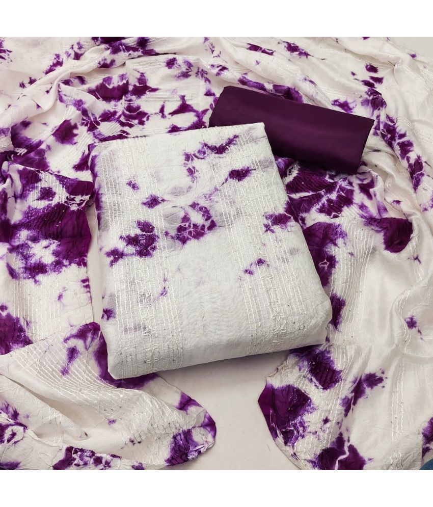     			Apnisha - Unstitched Purple Cotton Dress Material ( Pack of 1 )