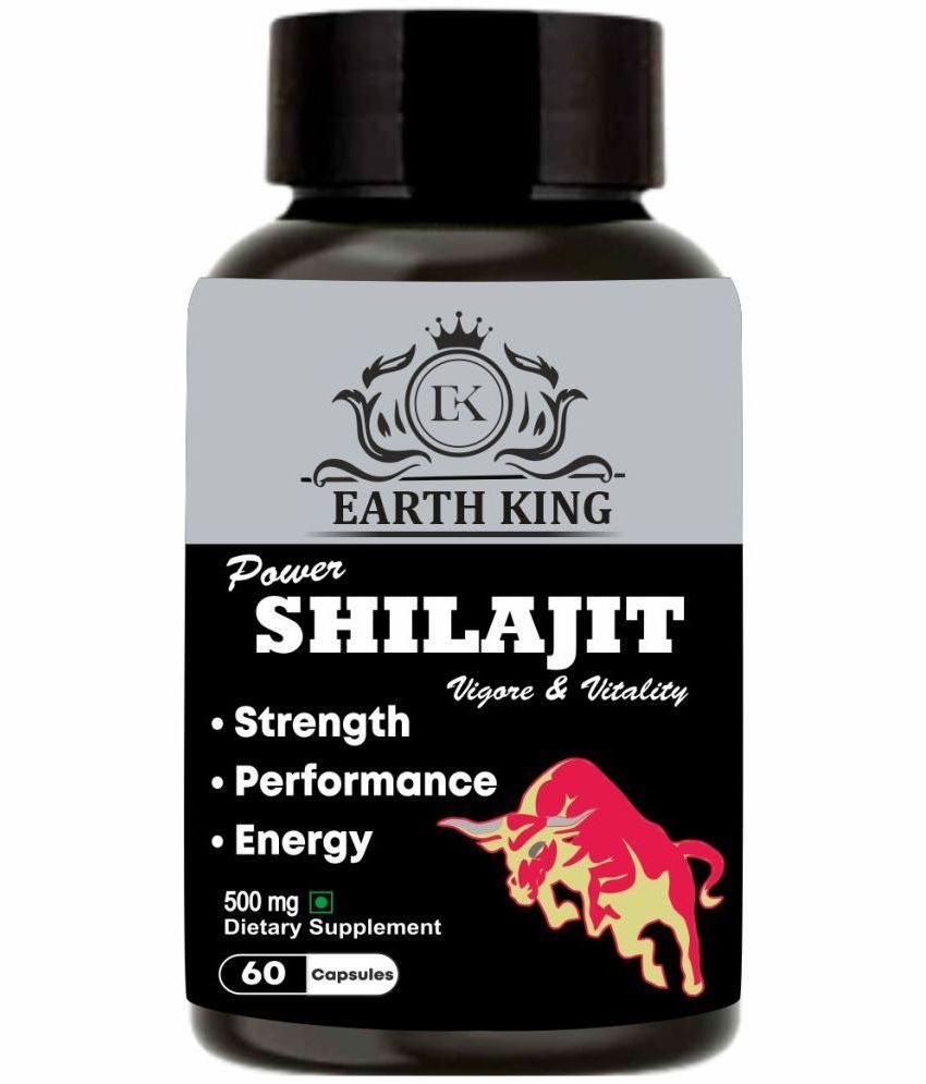     			EARTH KING Power Shilajit/Shilajeet Capsule Support Strength, Stamina & Energy- 500mg 60 Capsules (Shilajit Pack of 1)