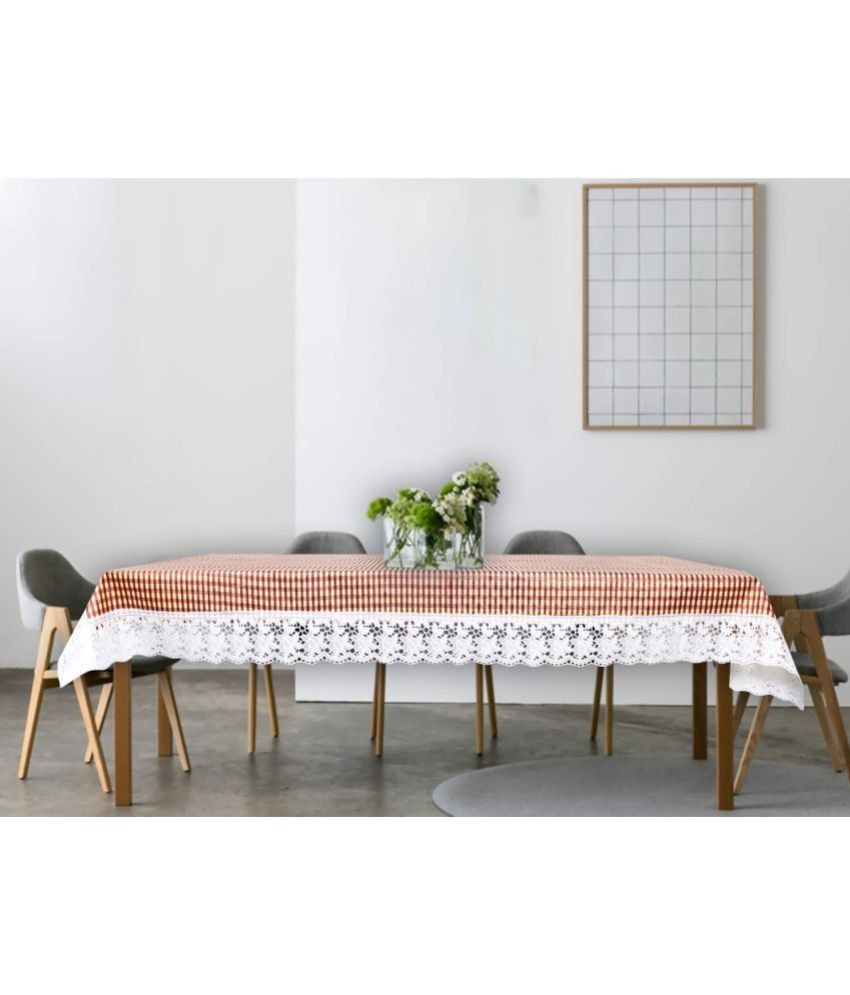     			Checks PVC 6 Seater Rectangle Table Cover ( 228 x 152 ) cm Pack of 1 Brown