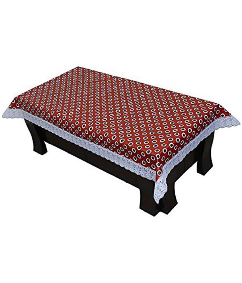     			HOMETALES Printed PVC 4 Seater Rectangle Table Cover ( 150 x 92 ) cm Pack of 1 Red