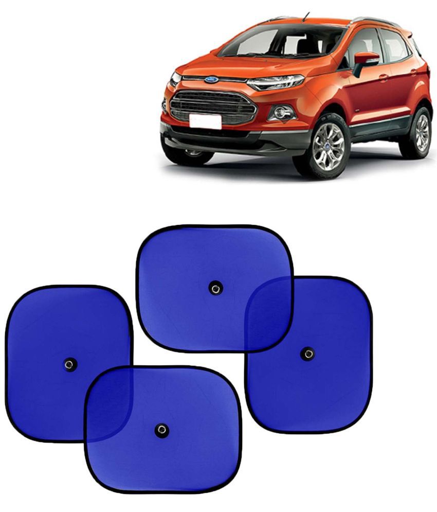     			Kingsway Car Window Curtain Sticky Sun Shades for Ford Ecosport, 2012 - 2016 Model, Universal Fit Sunshades for Side Window, Rear Window, Color : Blue, 4 Pieces