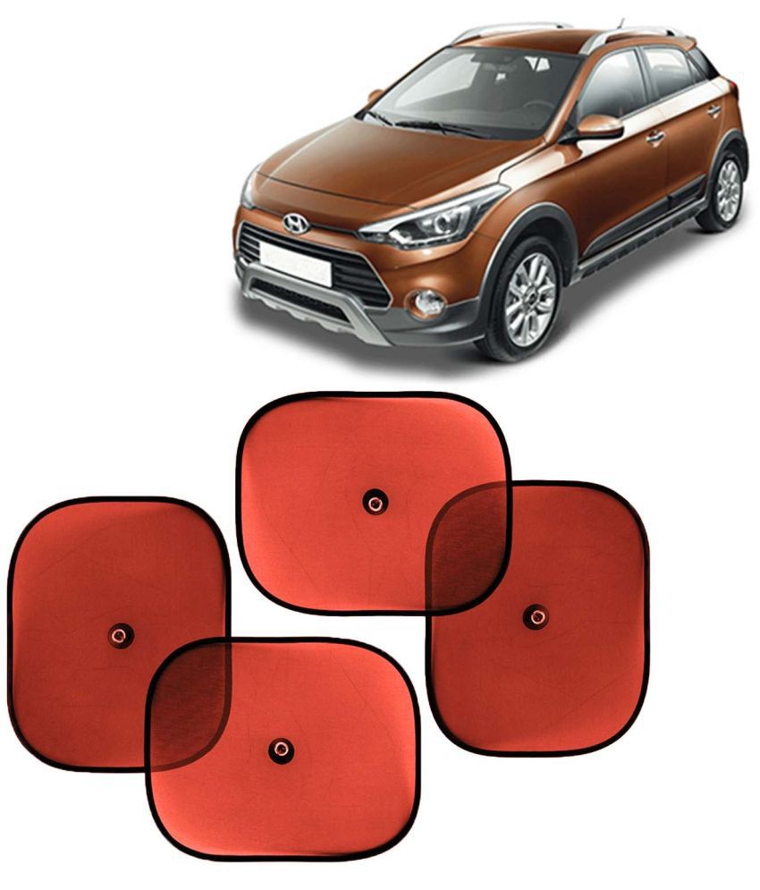     			Kingsway Car Window Curtain Sticky Sun Shades for Hyundai I20 Active, 2015 Onwards Model, Universal Fit Sunshades for Side Window, Rear Window, Color : Red, 4 Pieces