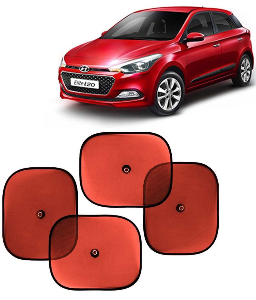     			Kingsway Car Window Curtain Sticky Sun Shades for Hyundai Elite I20, 2014 - 2017 Model, Universal Fit Sunshades for Side Window, Rear Window, Color : Red, 4 Pieces