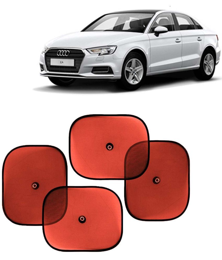     			Kingsway Car Window Curtain Sticky Sun Shades for Audi A3, 2019 Onwards Model, Universal Fit Sunshades for Side Window, Rear Window, Color : Red, 4 Pieces