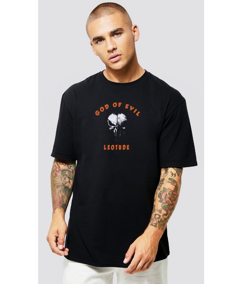     			Leotude - Black Cotton Blend Oversized Fit Men's T-Shirt ( Pack of 1 )