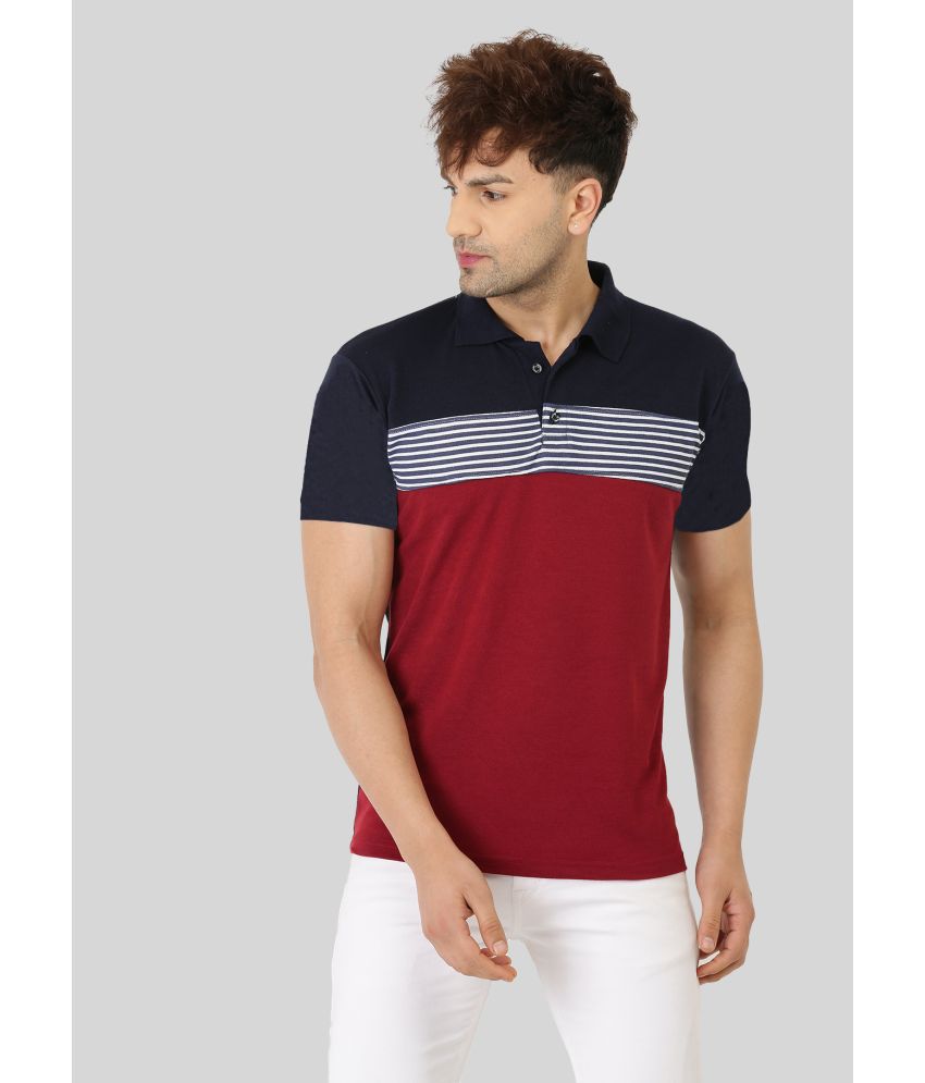     			Leotude - Maroon Cotton Blend Regular Fit Men's Polo T Shirt ( Pack of 1 )