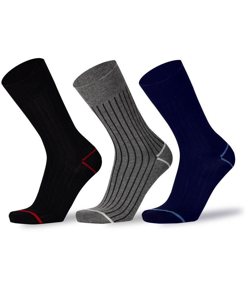     			RC. ROYAL CLASS - 100% Organic Cotton Men's Striped Multicolor Full Length Socks ( Pack of 3 )