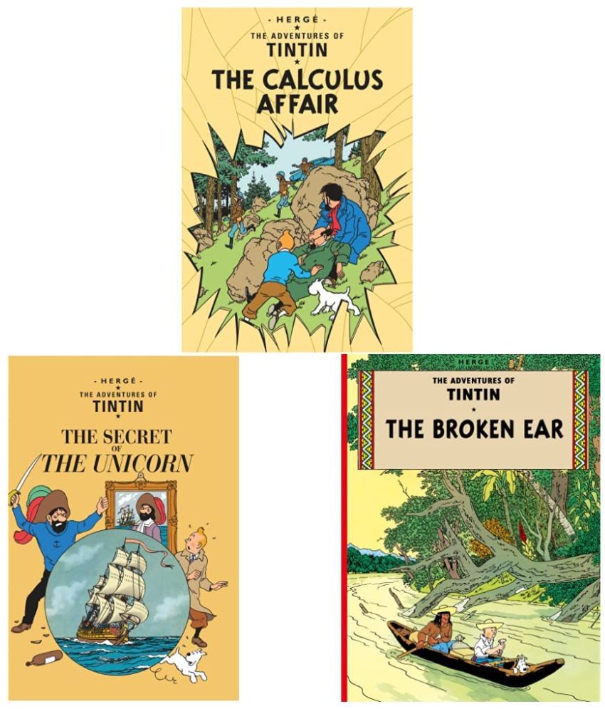     			( Set of 3 books ) The Calculus Affair (Tintin)+The Broken Ear (Tintin)+Tintin The Secret Of The Unicorn