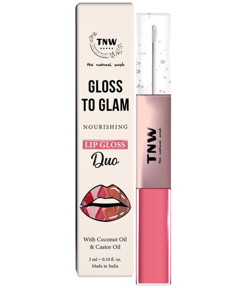     			TNW- The Natural Wash Gloss To Glam Nourishing Lip Gloss Duo (Raindrop & Slush) Pink, 1.5ml Each