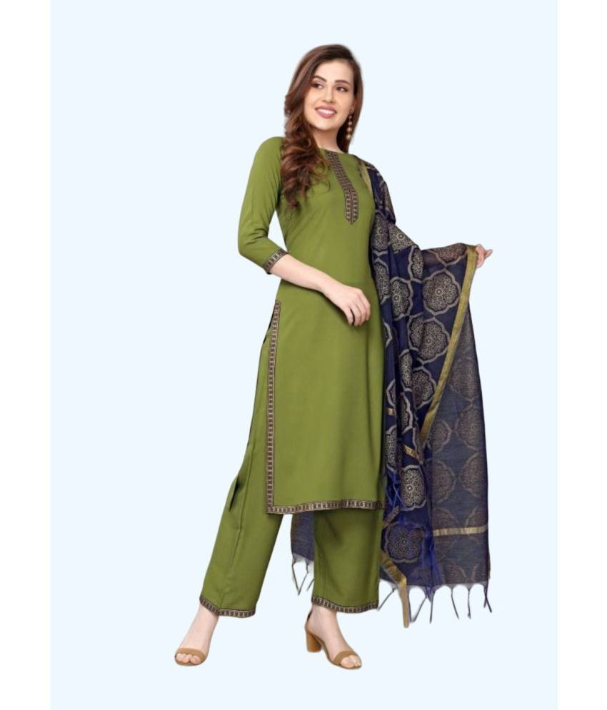     			TUNIYA - Green Straight Rayon Women's Stitched Salwar Suit ( Pack of 1 )