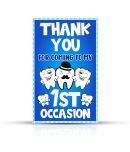 Zyozi Tooth Theme Thank You Tags, Blue Color Tooth Theme Thank You Label Tags for Birthday Thanks Giving Favor (Pack of 50)