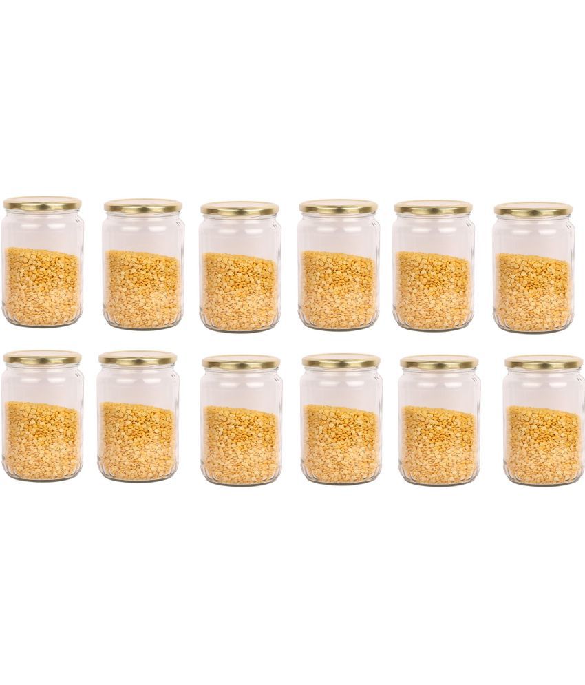     			1st Time - Food Grade Storage Glass Transparent Dal Container ( set of 12 )