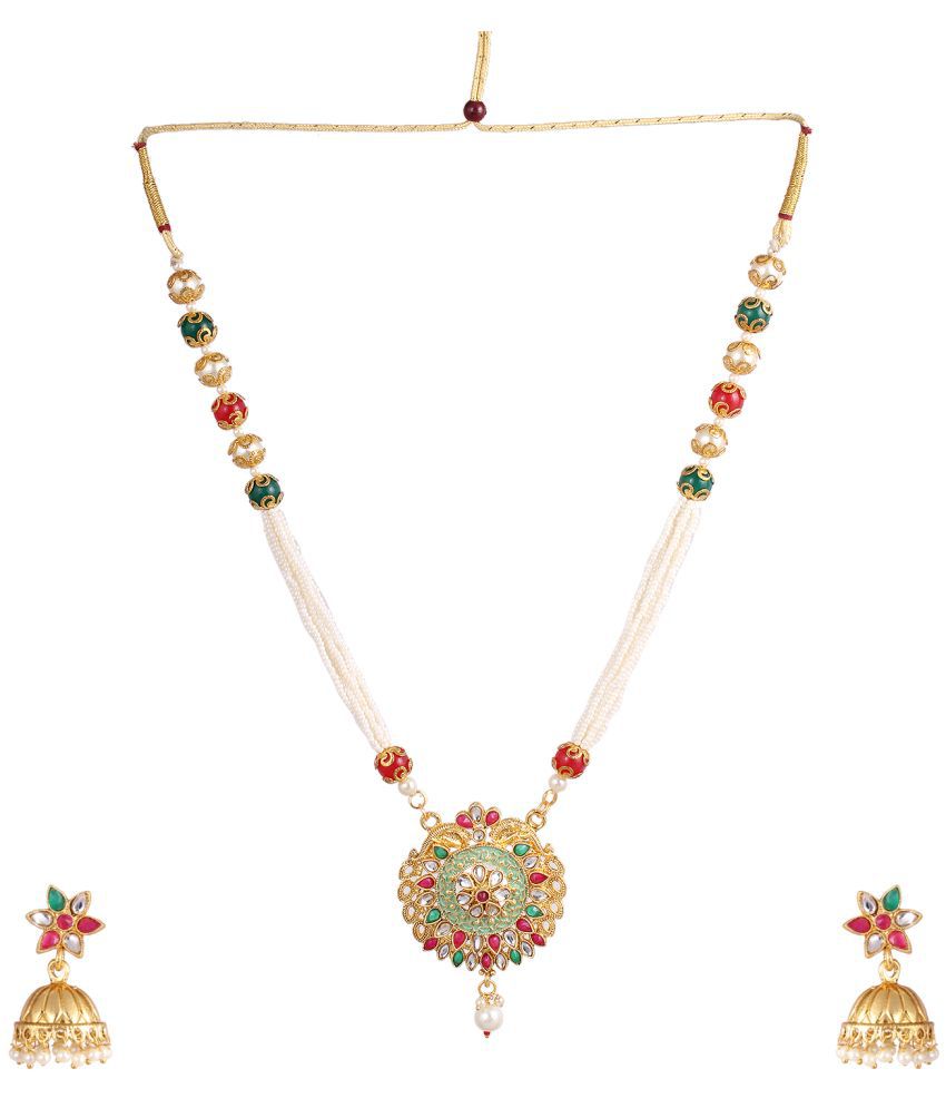    			Divisha - Green Alloy Necklace Set ( Pack of 1 )