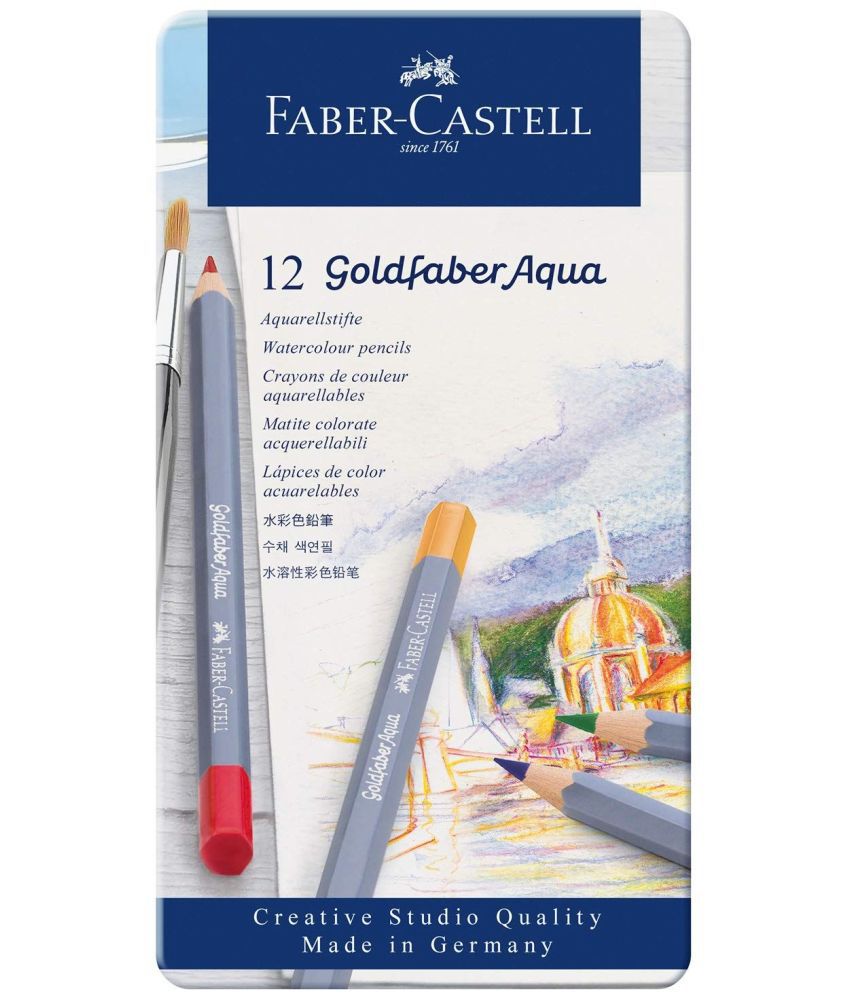     			Faber Castell Goldfaber Aqua watercolour pencil, tin of 12