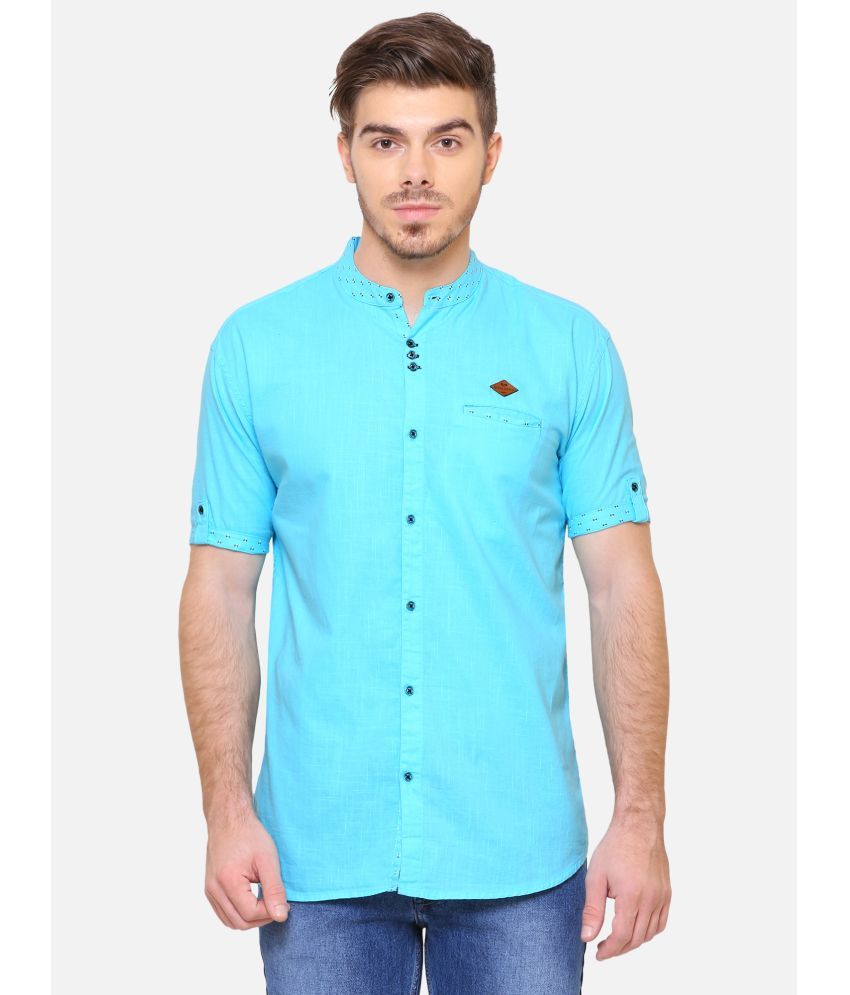     			Kuons Avenue - Turquoise Linen Slim Fit Men's Casual Shirt ( Pack of 1 )