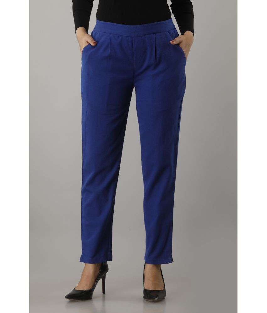     			NeshamaKurti - Blue Cotton Regular Women's Casual Pants ( Pack of 1 )