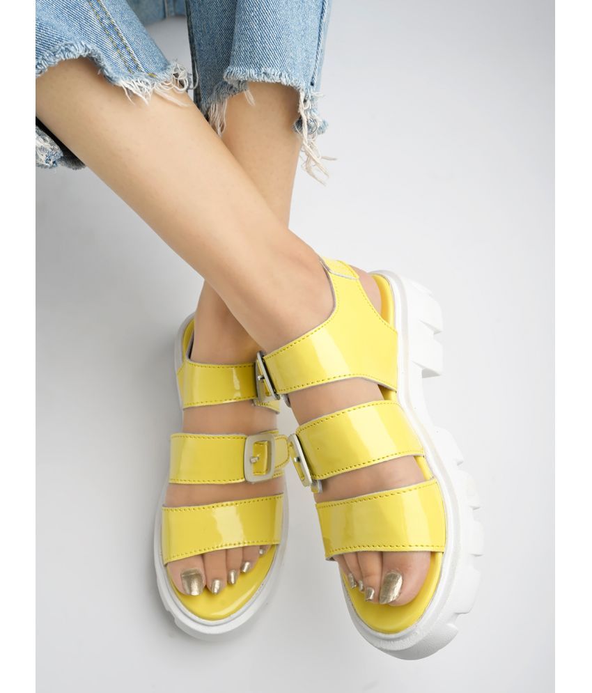     			Shoetopia - Yellow Women's Sandal Heels