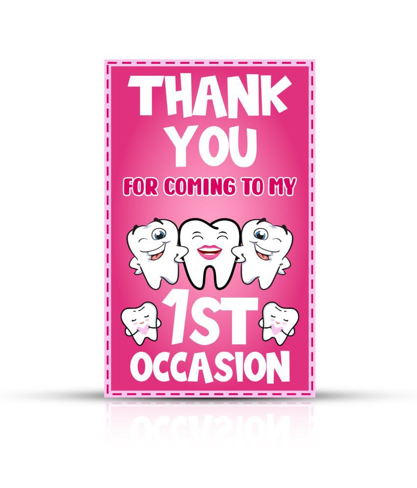     			Zyozi Tooth Theme Thank You Tags, Pink Color Tooth Theme Thank You Label Tags for Girls Birthday Thanks Giving Favor (Pack of 40)