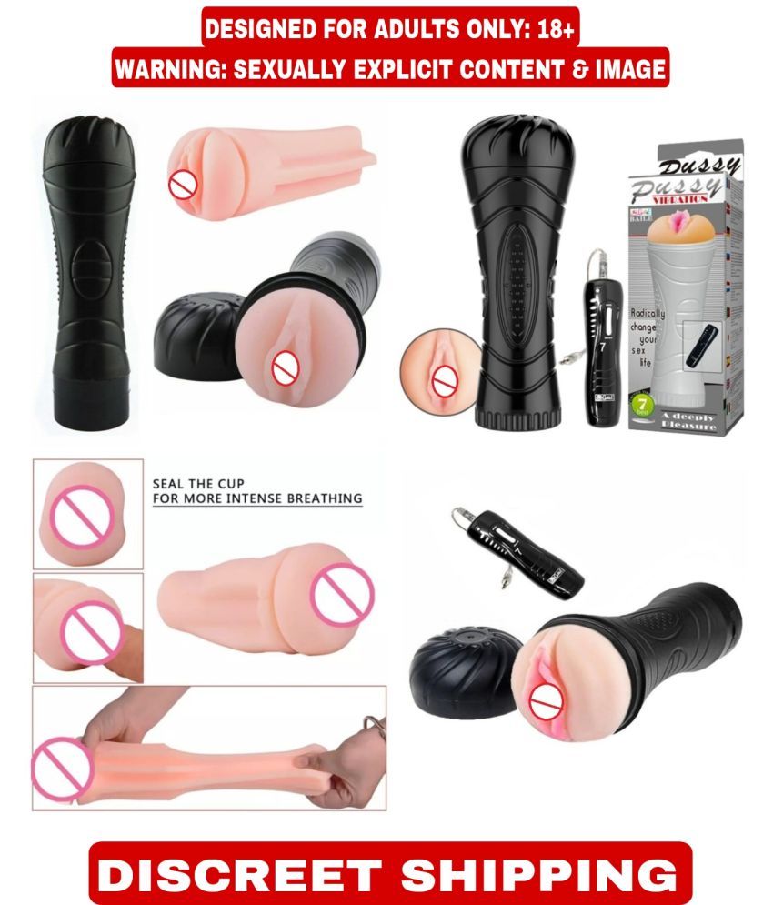     			KAMAHOUSE Flashlight Pocket Pussy inch Soft & Real Pussy Sex toy For men + Black Egg Vibrator with remote multispeed egg