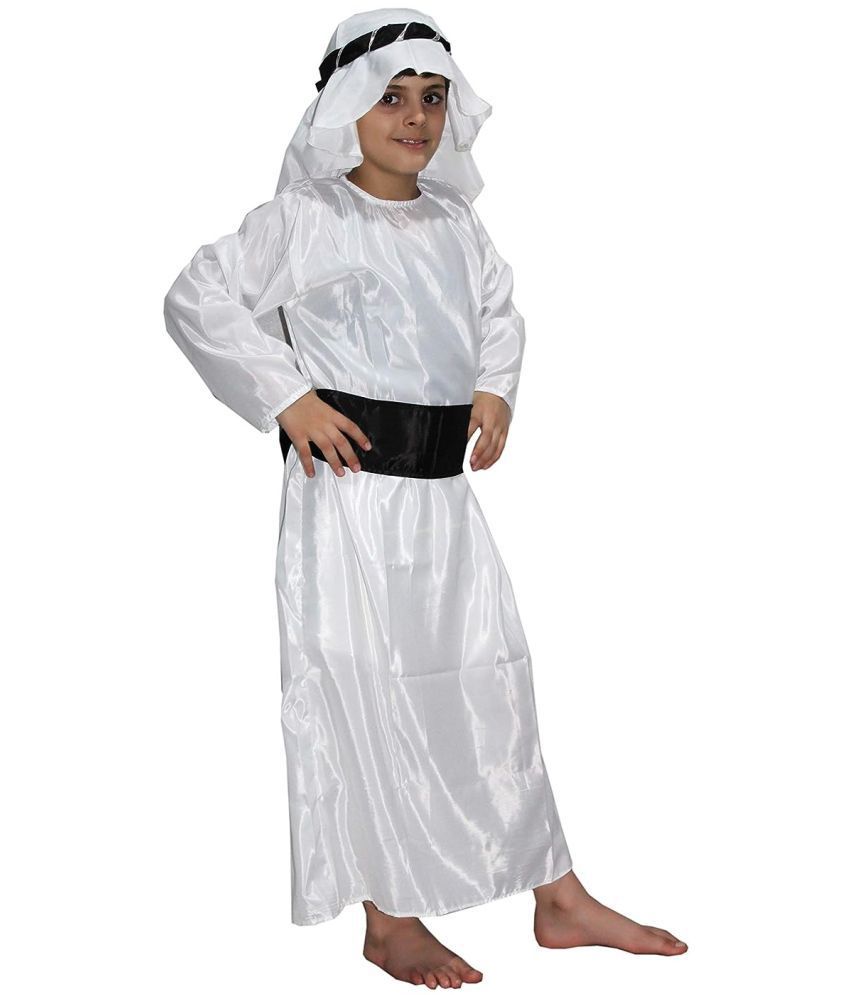     			Kaku Fancy Dresses Shefard/Arabian Shaikh Global Ethnic Costume -Black & White, 5-6 Years, For Boys
