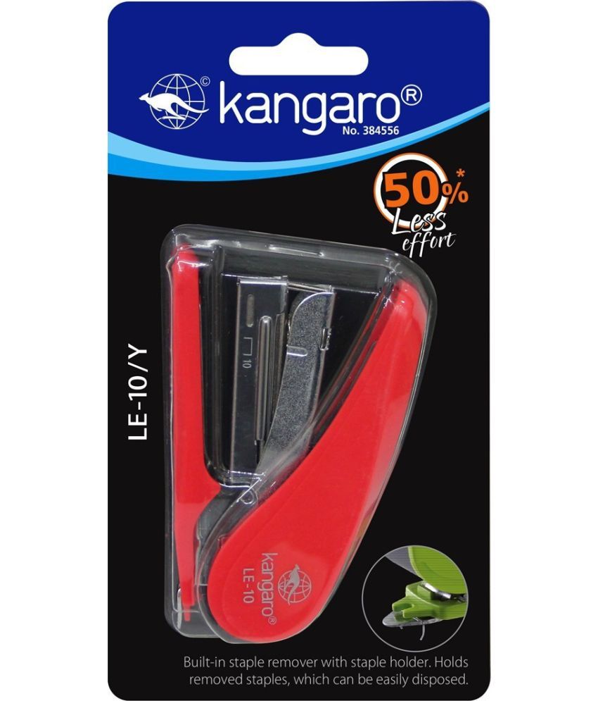     			Kangaro Desk Essentials LE-10Y All Metal Half Strip, Red, Set of 2 Stapler