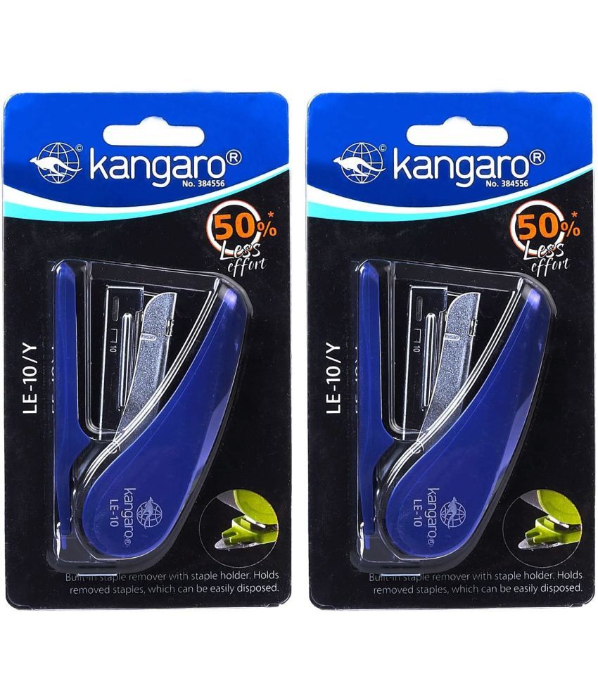     			Kangaro Desk Essentials LE-10Y All Metal Half Strip, Dark Blue, Set of 2 Stapler