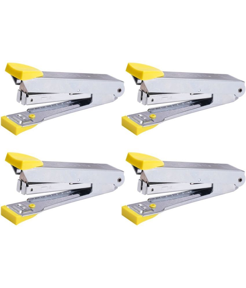     			Kangaro Desk Essentials NO-10 All Metal Half Strip, Lemon Yellow, Set of 4 Stapler