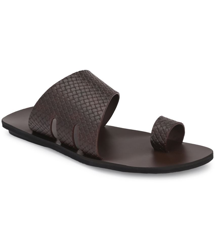     			Leeport - Brown Men's Leather Slipper