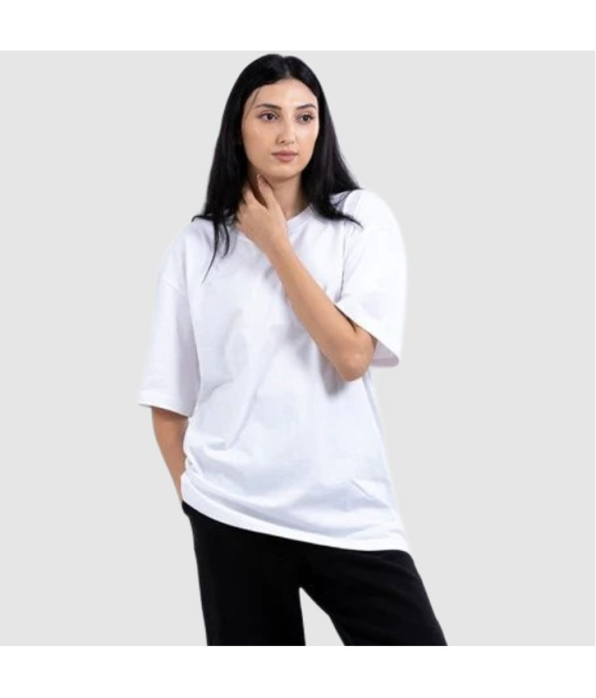     			PP Kurtis - White Cotton Loose Fit Women's T-Shirt ( Pack of 1 )
