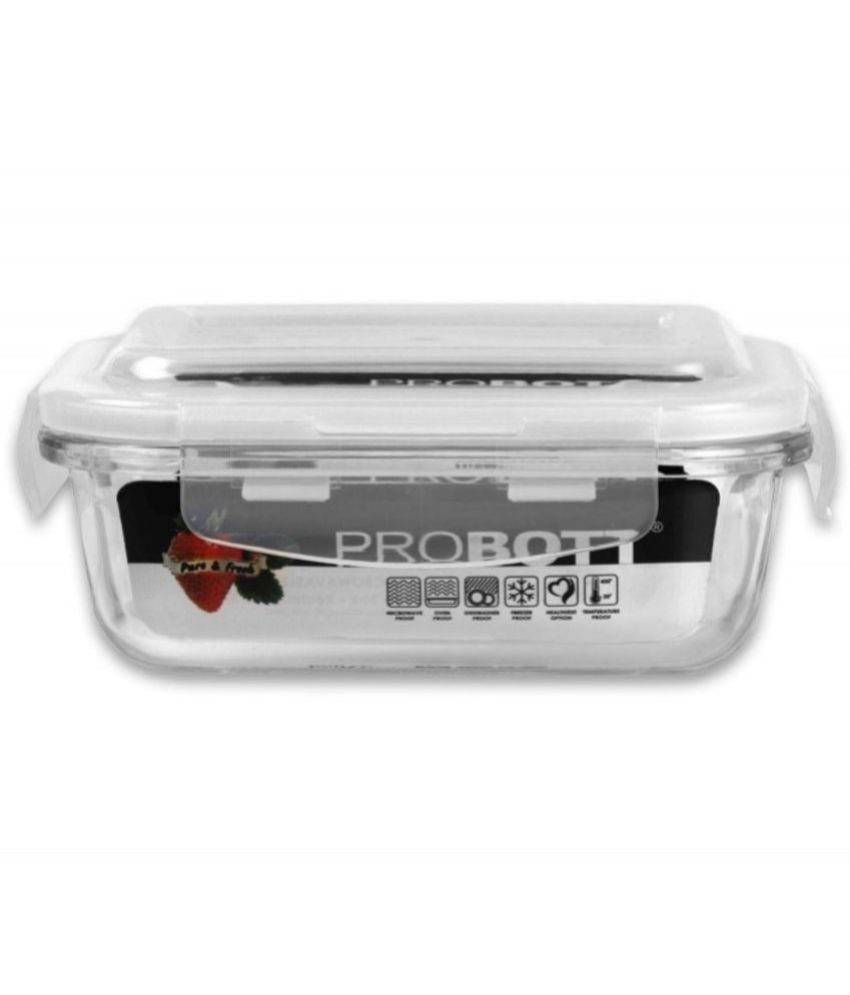     			Probott - Flip Clip Rectangular Shape Glass Lunch Box 1 - Container ( Pack of 1 )