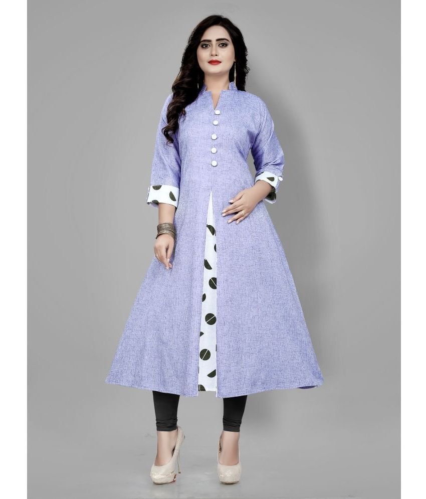     			RIAANA - Blue 100% Cotton Women's Anarkali Kurti ( Pack of 1 )