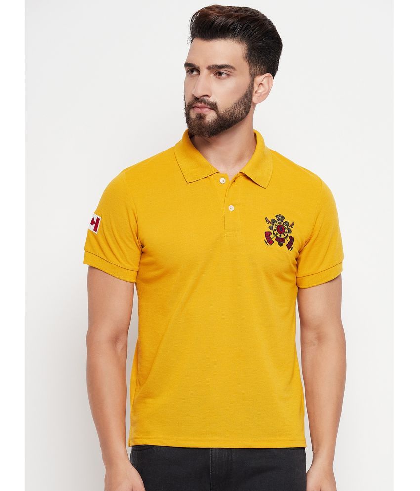     			VERO AMORE - Mustard Cotton Blend Regular Fit Men's Polo T Shirt ( Pack of 1 )