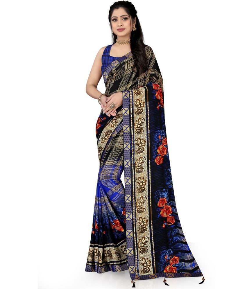     			Vibhagyaa - Multicolor Georgette Saree With Blouse Piece ( Pack of 1 )