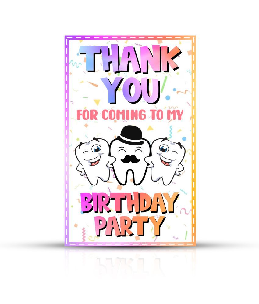    			Zyozi Tooth Theme Thank You Tags for Making My Party Little Special, Multi Color Tooth Theme Thank You Card for Birthday Thanks Giving Favor (Pack of 30)