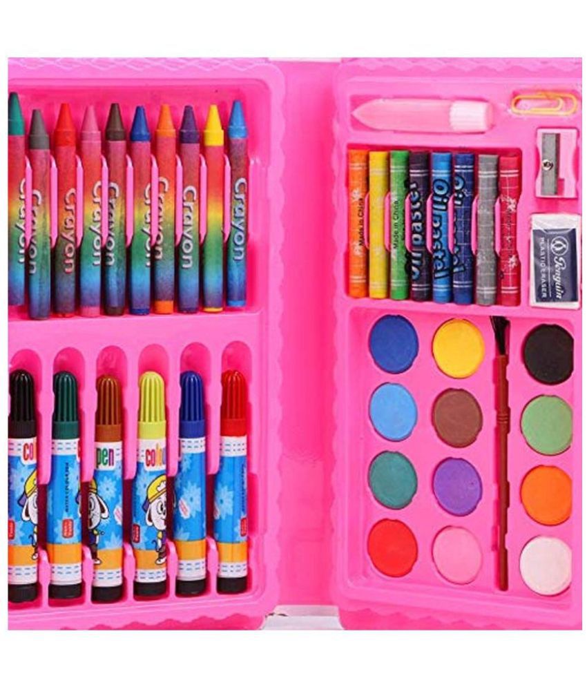     			1601 B  BUY SMART - PINK 42 Pcs Art And Craft Color Kit (Crayons, Water Color, Sketch Pens)