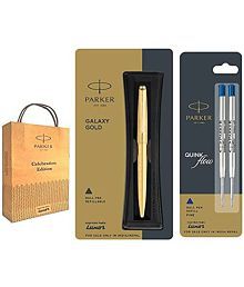 Parker Galaxy Gold Ball Pen with Flow Combo Refills