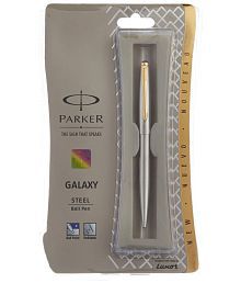 Parker Galaxy Stainless Steel Gold Trim Ball Pen, Pack of 4