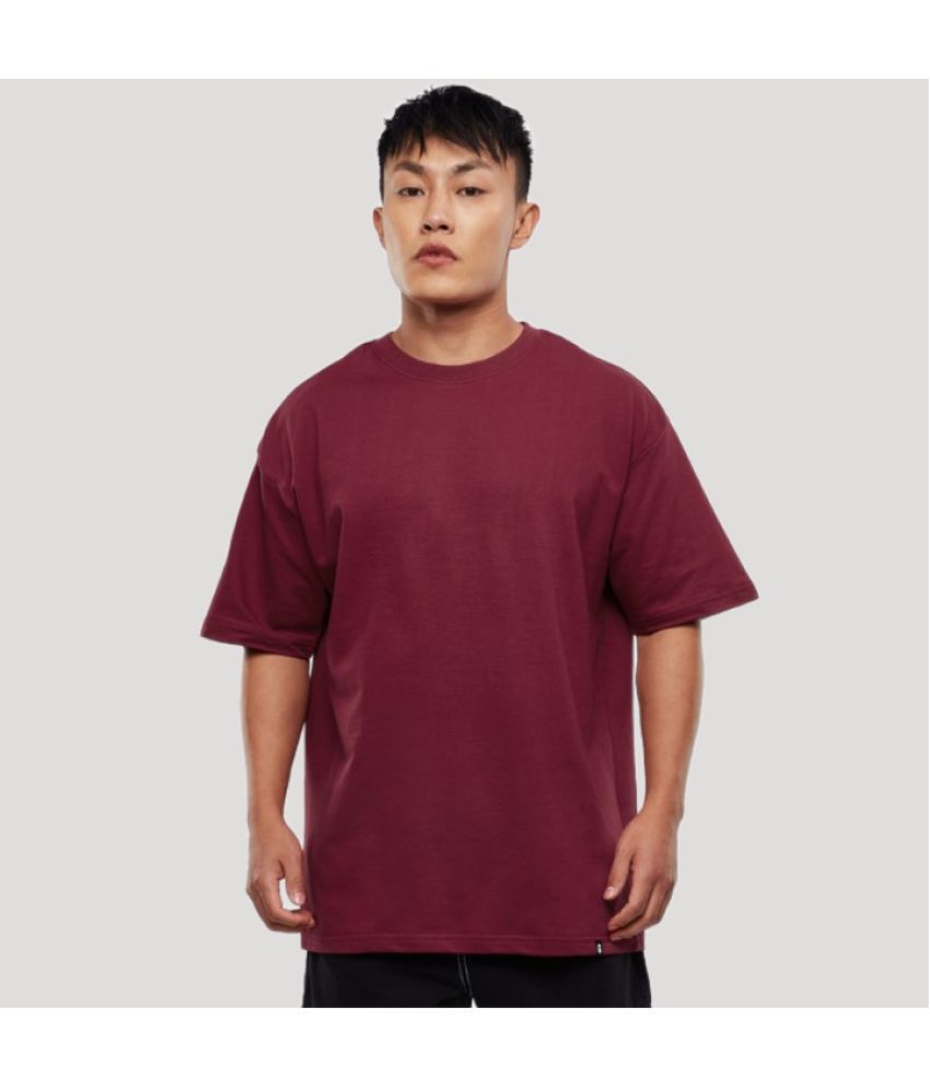     			AKTIF - Maroon Cotton Oversized Fit Men's T-Shirt ( Pack of 1 )