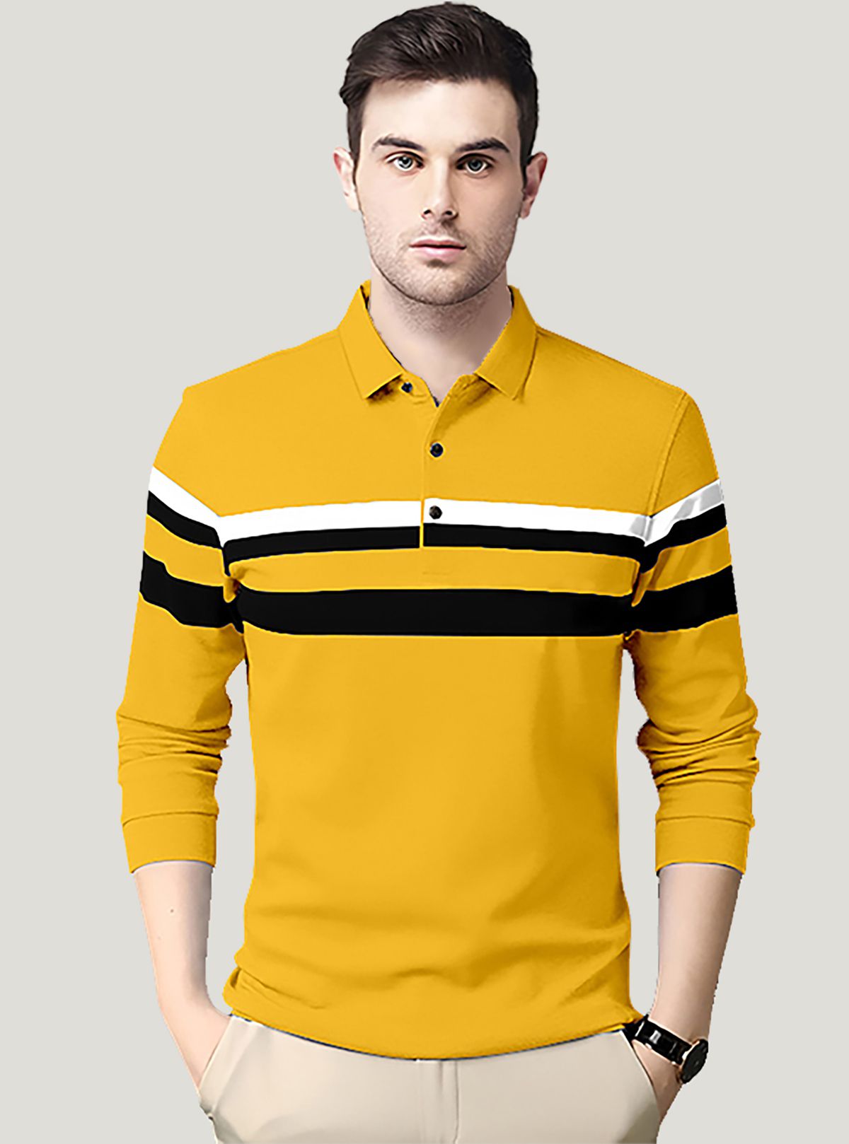     			AUSK - Mustard Cotton Blend Regular Fit Men's Polo T Shirt ( Pack of 1 )