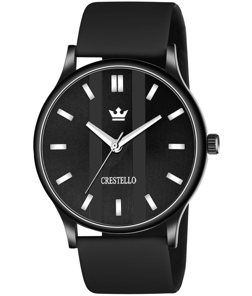     			Crestello - Black Silicon Analog Men's Watch