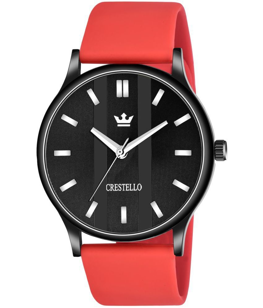     			Crestello - Red Silicon Analog Men's Watch