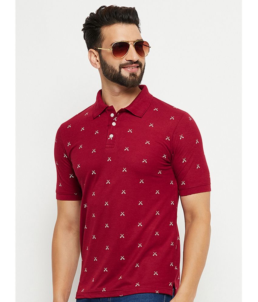     			Emerald - Maroon Cotton Blend Regular Fit Men's Polo T Shirt ( Pack of 1 )