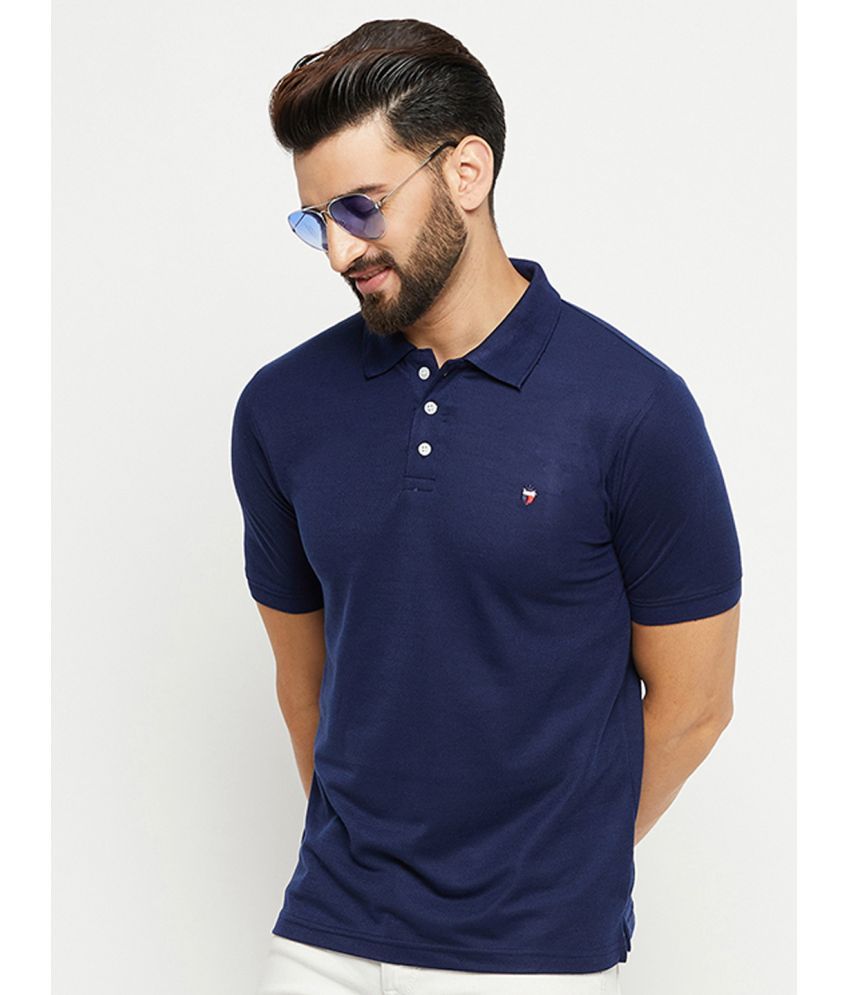     			Emerald - Navy Cotton Blend Regular Fit Men's Polo T Shirt ( Pack of 1 )