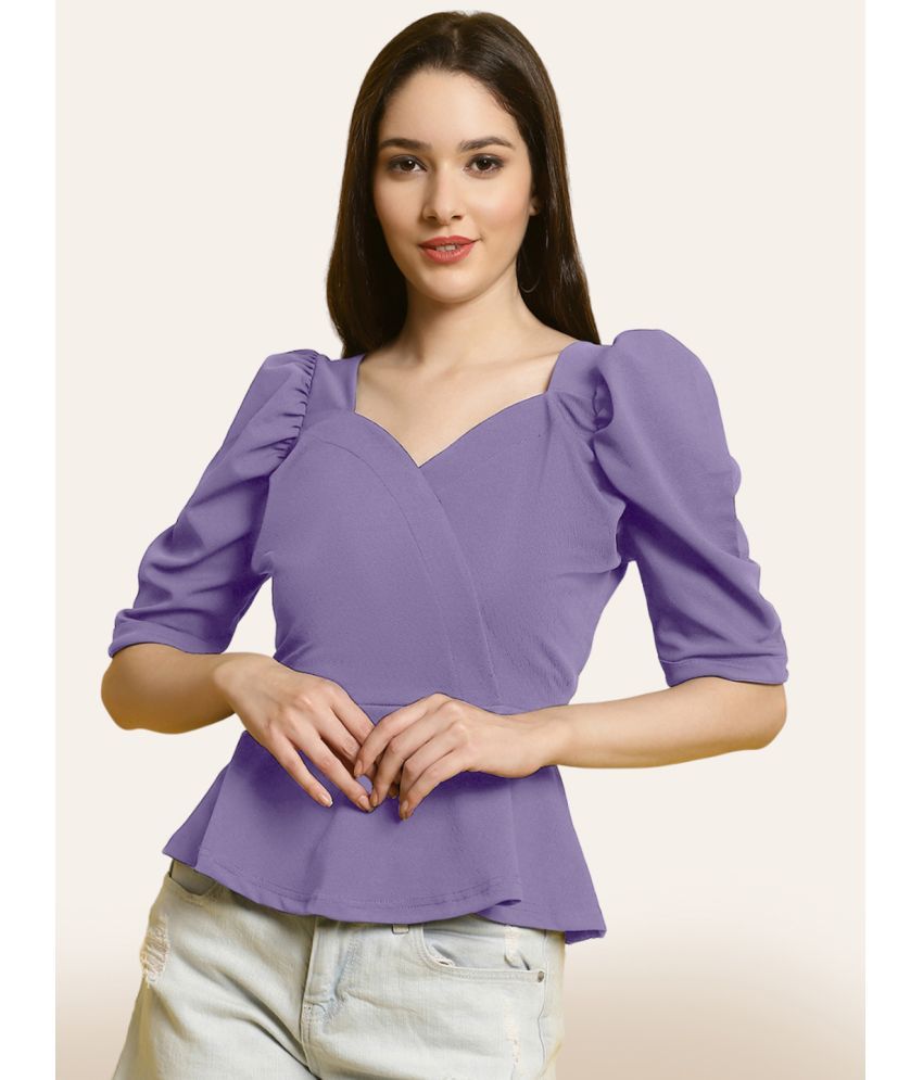     			Fabflee - Purple Polyester Women's Peplum Top ( Pack of 1 )